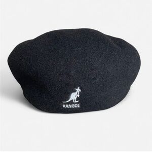 Kangol Classic Black Wool Hat Mens Flat Cap